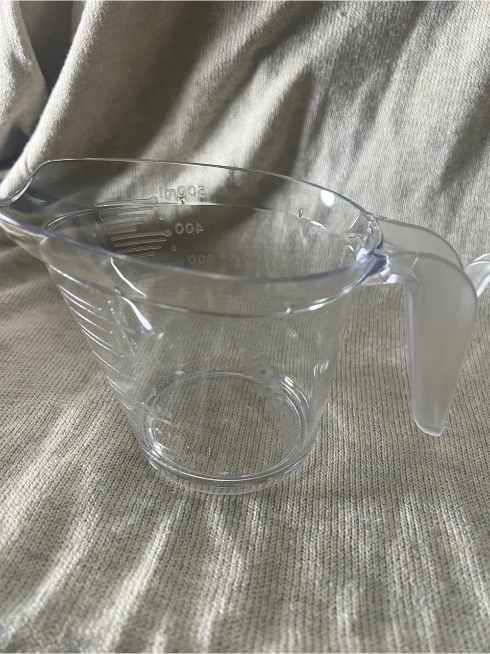 2- 🆕Clear Plastic Measuring Cup with Handle - Transparent